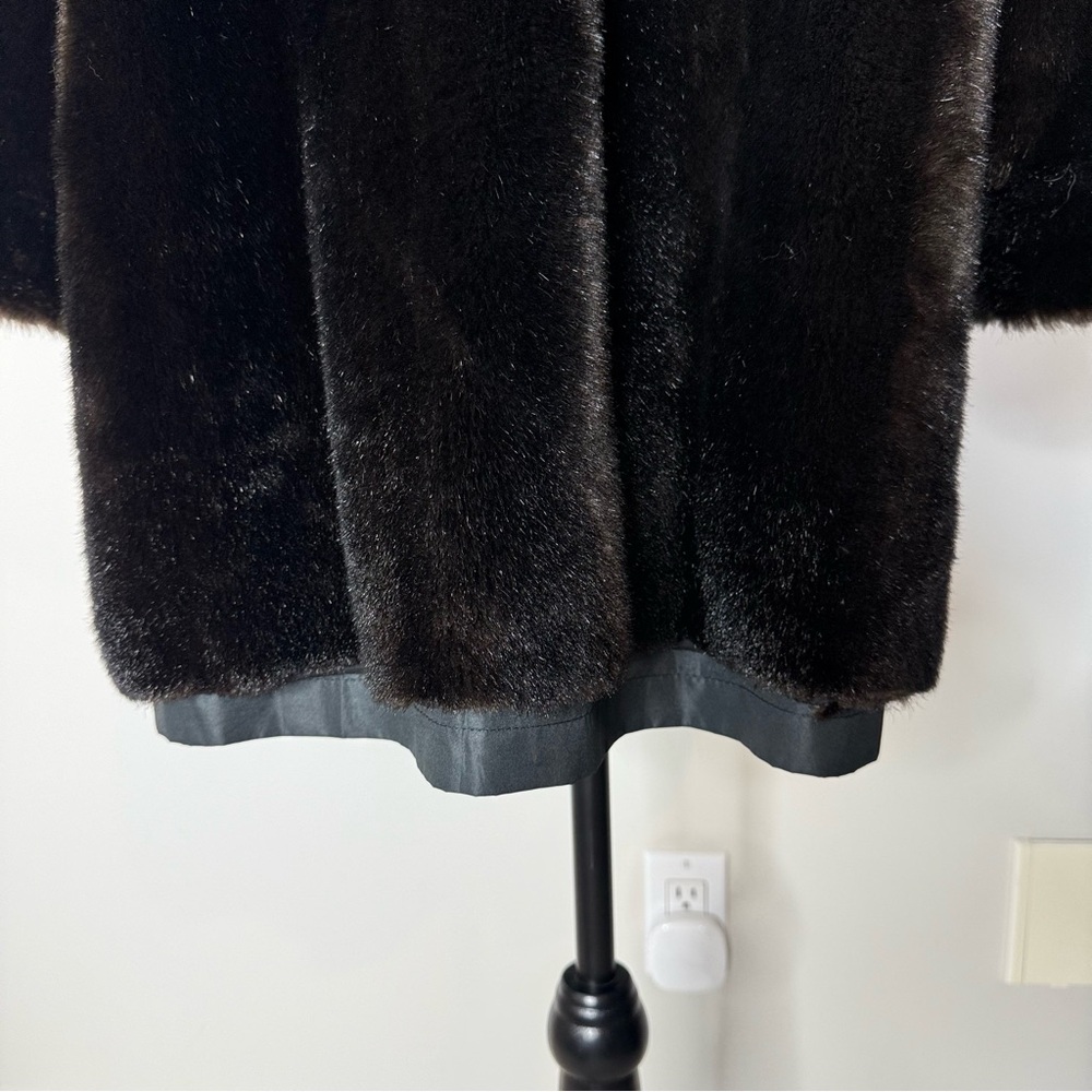 STERLING STALL Vintage Union Made Faux Fur Coat 1986 Button Front Pockets Sz 12 - Picture 10 of 16